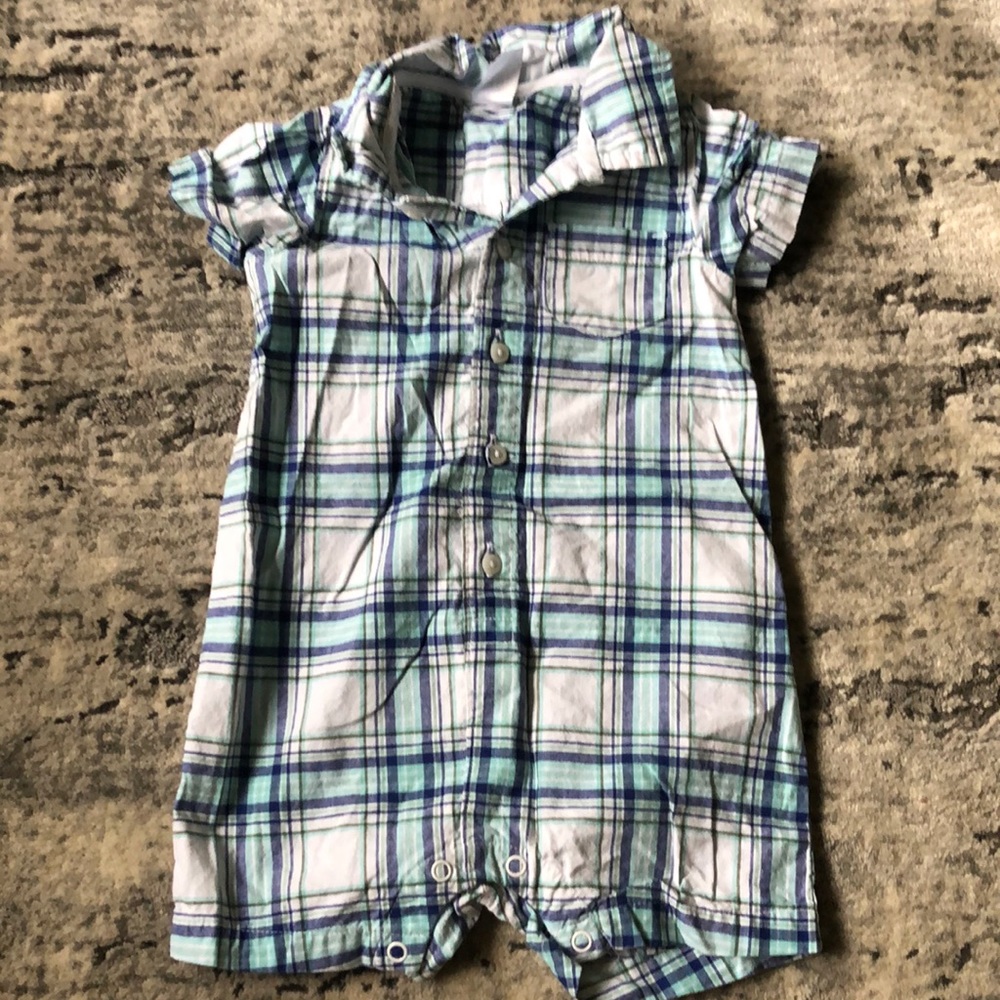 EUC toddler boy Carter’s plaid romper